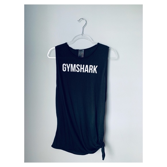 Gymshark Tops - NWT Gymshark logo side tie tank medium black